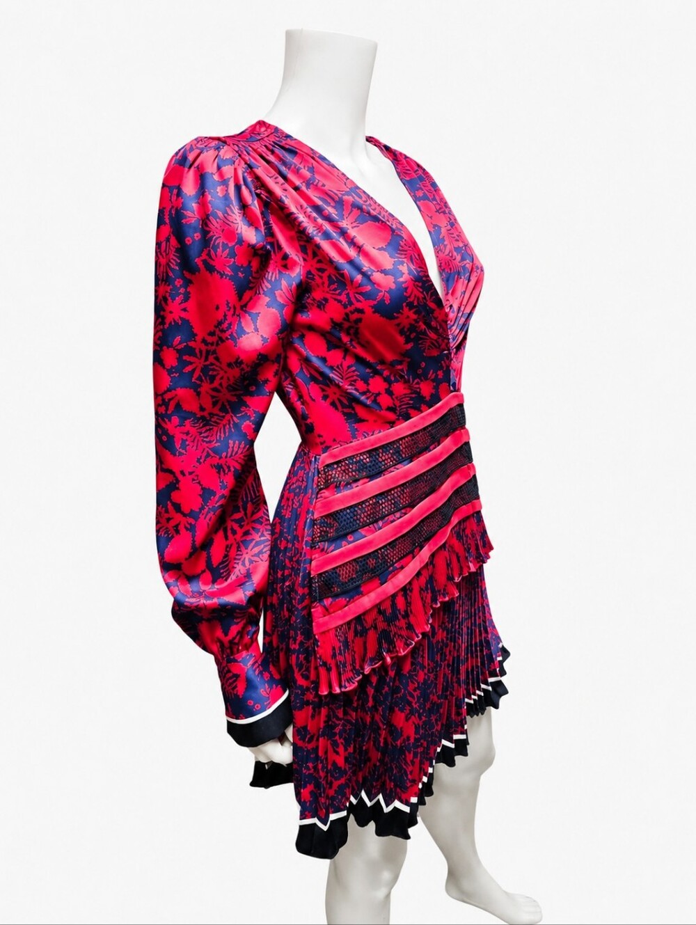 SELF-PORTRAIT | Long Sleeve Floral Print Mini Dress in Size US 2 - Picture 5 of 11